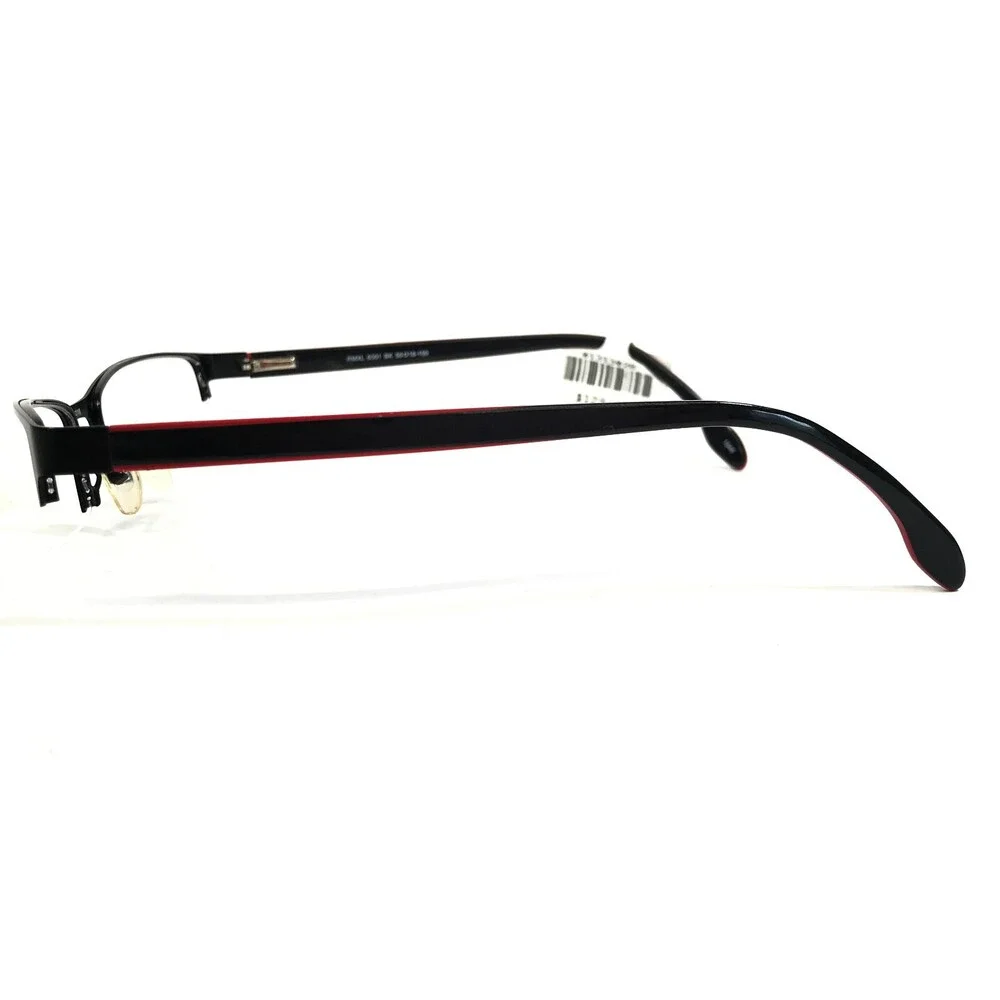 Robert Mitchel XL Eyeglasses Frames RMXL6001 BK Rectangular Half Rim 59-18-150
